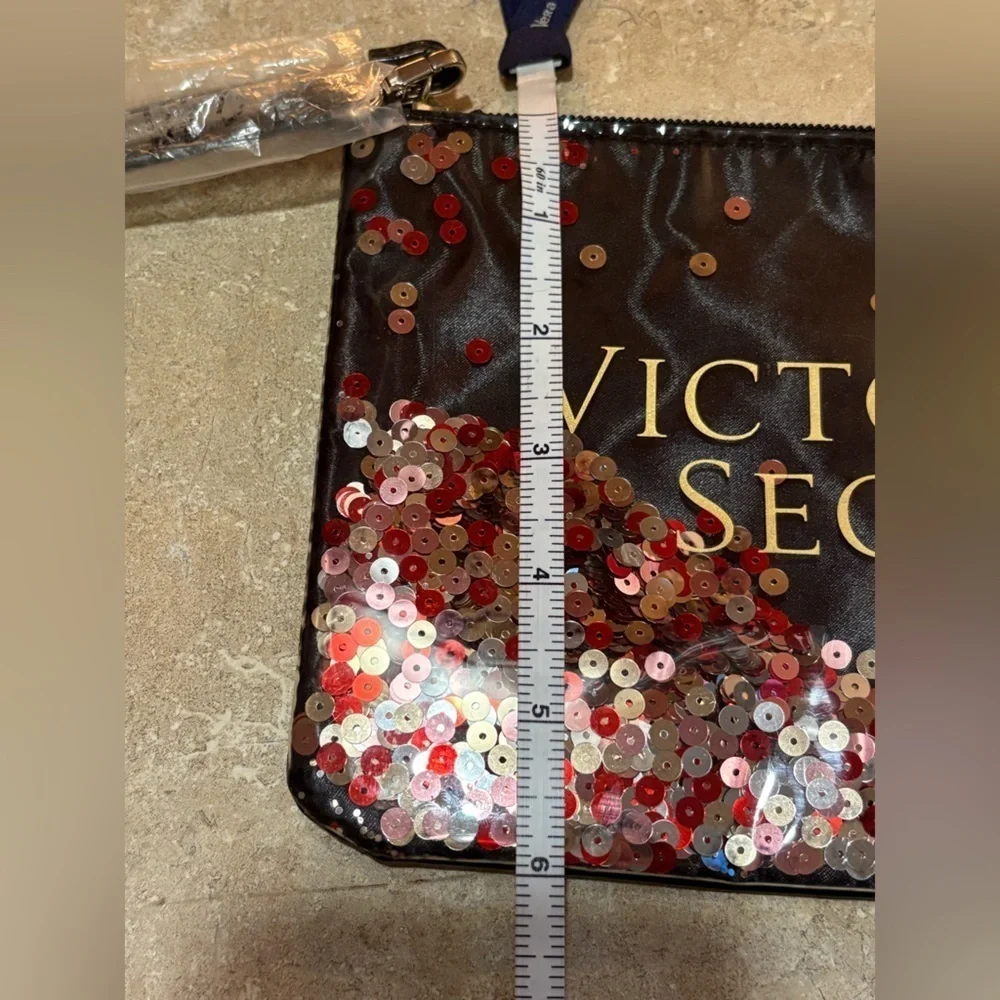 Victoria's Secret Black and Red Sequin Wristlet NWOT
